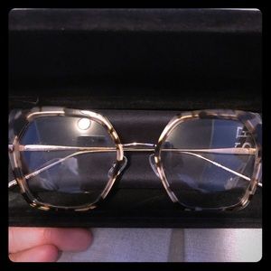 Leopard print hexagon shaped glasses